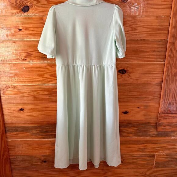 ASOS DESIGN Maternity Wrap Midi Skater Dress in Mint Size 6 Collared Button Down - Picture 7 of 7